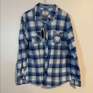 Weatherproof,l Vintage | Blue and White Plaid Shirt